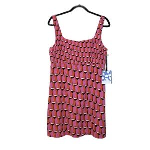Diane Von Furstenberg DVF Target 90's Shift Pink Modern Geo Mini Dress 14